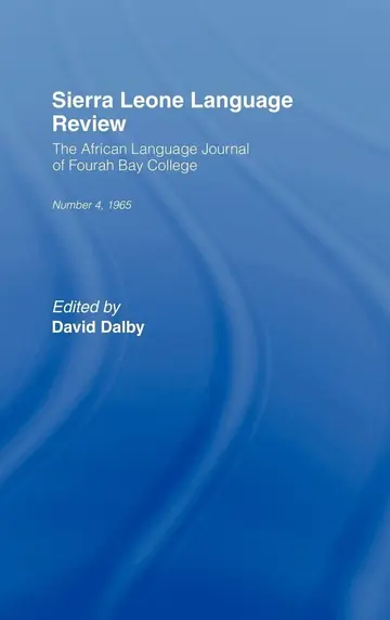 Cover of African Language Review