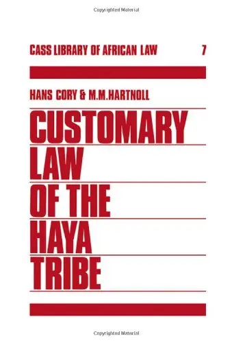 Cover of Customary Law of the Haya Tribe, Tanganyika Territory