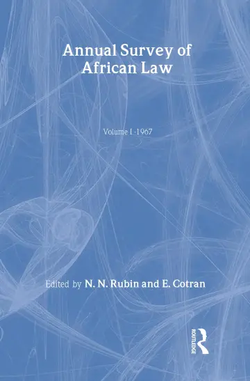 Cover of Annual Survey of African Law, 1967