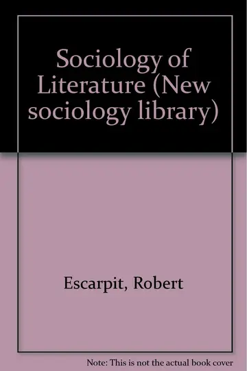 Cover of Sociology of Literature