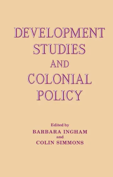 Cover of Development Studies and Colonial Policy