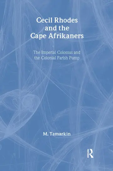 Cover of Cecil Rhodes and the Cape Afrikaners