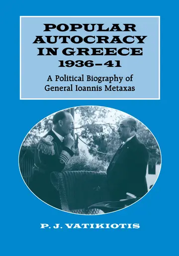 Cover of Popular Autocracy in Greece 1936-41
