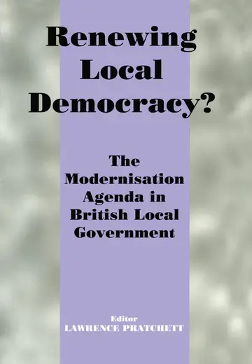 Cover of Renewing Local Democracy