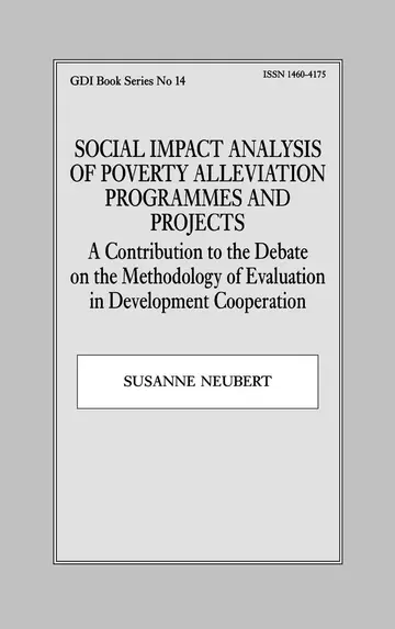 Cover of Social Impact Analysis of Poverty Alleviation Programmes and Projects