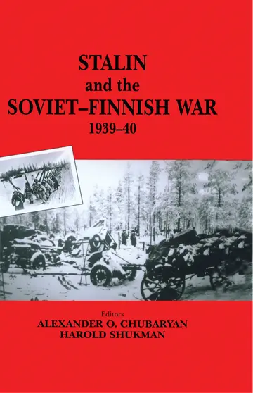 Cover of Stalin and the Soviet-Finnish War, 1939-1940 (Cass Series on the Soviet (Russian) Study of War)