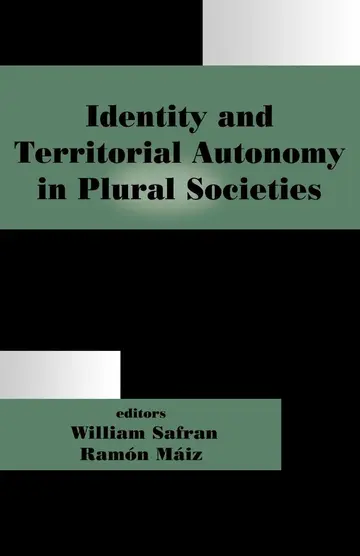Cover of Identity and Territorial Autonomy in Plural Societies