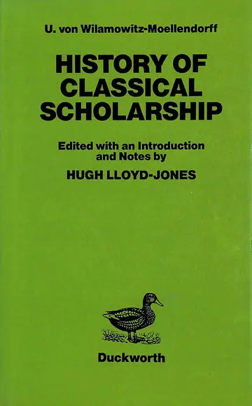 Cover of History of Classical Scholarship