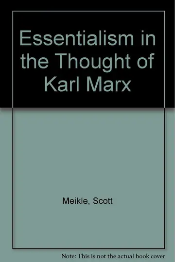 Cover of Essentialism in the Thought of Karl Marx