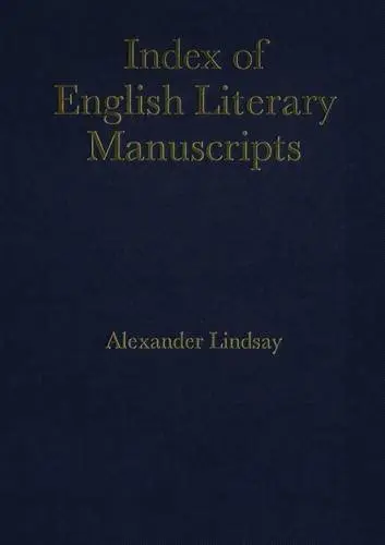 Cover of Index of English Literary Manuscripts