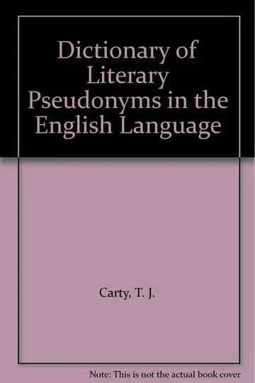 Cover of Dictionary of Literary Pseudonyms in the English Language