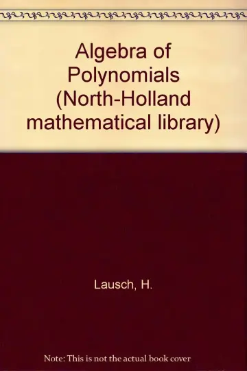 Cover of Algebra of Polynomials
