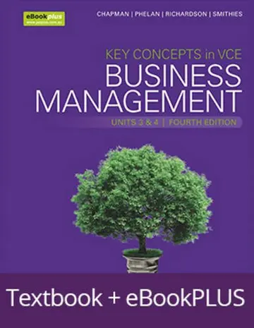 Cover of Key Concepts in VCE Business Management Units 3&4 4E eBookPLUS & Print + StudyOn VCE Business Management Units 3&4
