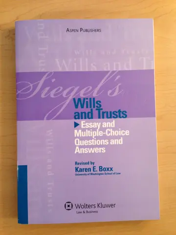 Cover of Siegels Wills and Trusts