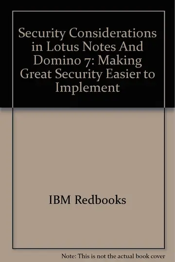 Cover of Security Considerations in Lotus Notes and Domino 7
