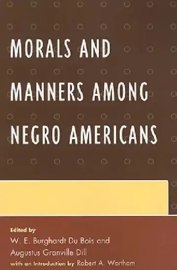Cover of Morals and Manners among Negro Americans