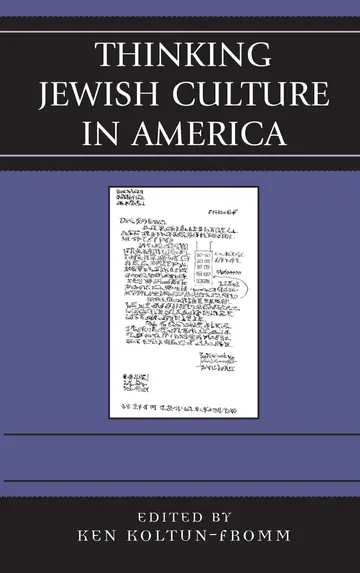Cover of Thinking Jewish Culture in America
