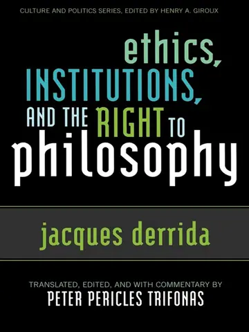 Cover of Ethics, Institutions, and the Right to Philosophy