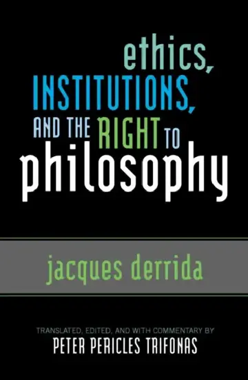 Cover of Ethics, Institutions, and the Right to Philosophy