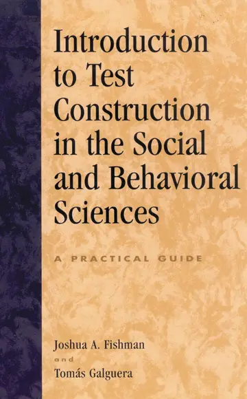 Cover of Introduction to Test Construction in the Social and Behavioral Sciences