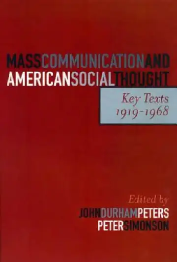 Cover of Mass Communication and American Social Thought
