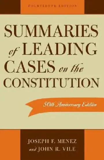 Cover of Summaries of Leading Cases on the Constitution