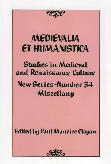 Cover of Medievalia et Humanistica, No. 34