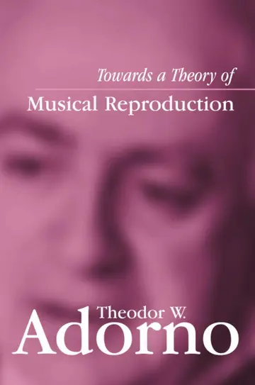 Cover of Towards a Theory of Musical Reproduction - Notes, a Draft and Two Schemata