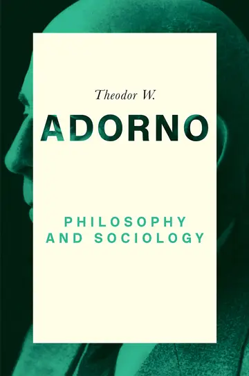 Cover of Philosophy and Sociology