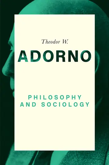 Cover of Philosophy and Sociology