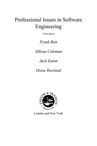Cover of Professional Issues in Software Engineering