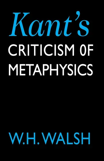 Cover of Kant's Criticism of Metaphysics