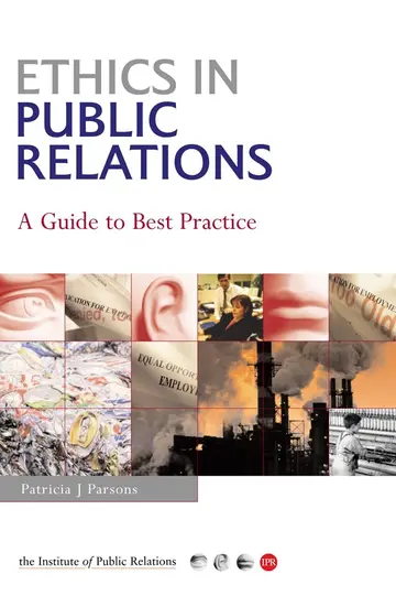 Cover of Ethics in Public Relations