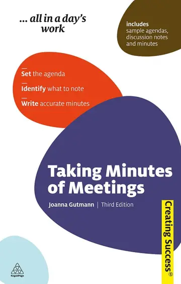 Cover of Taking Minutes of Meetings