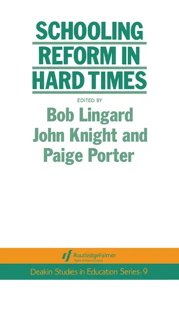 Cover of Schooling Reform in Hard Times