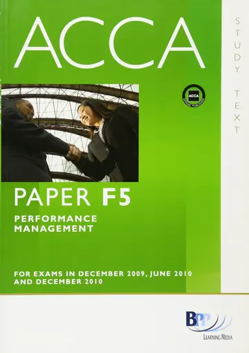 Cover of ACCA - F5 Performance Management