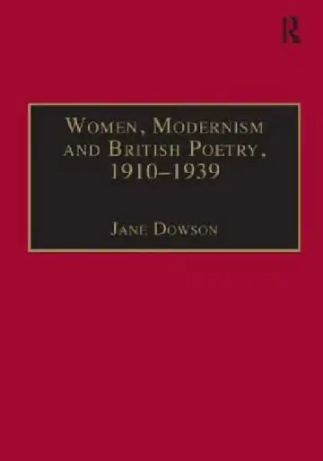 Cover of Women, Modernism And British Poetry, 1910-1939