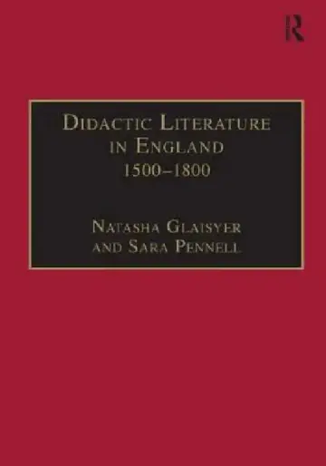 Cover of Didactic Literature in England 1500-1800