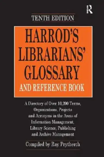 Cover of Harrod's Librarians' Glossary and Reference Book