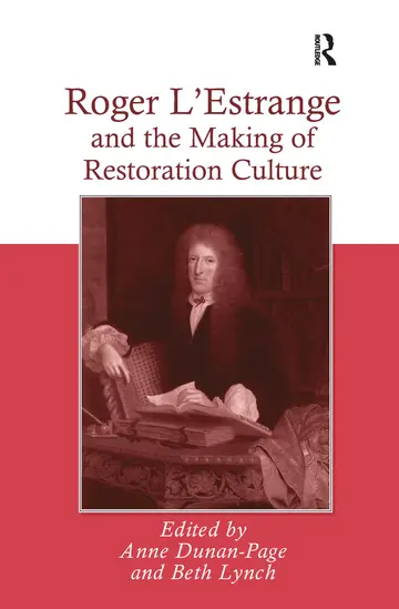Cover of Roger L'Estrange and the Making of Restoration Culture