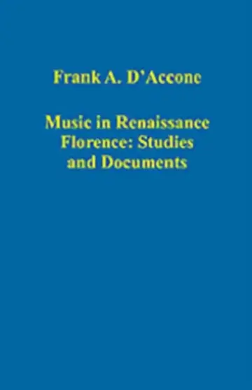 Cover of Music in Renaissance Florence