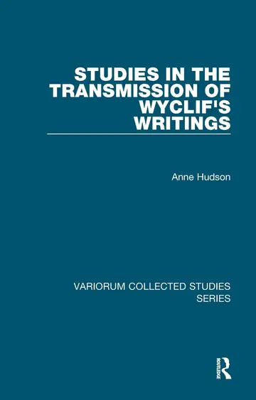 Cover of Studies in the Transmission of Wyclif's Writings