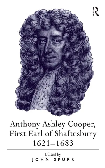 Cover of Anthony Ashley Cooper, First Earl of Shaftesbury 1621-1683