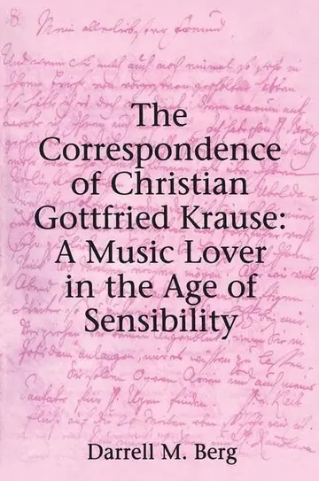 Cover of The Correspondence of Christian Gottfried Krause