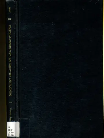 Cover of Political Consultants and Negative Campaigning
