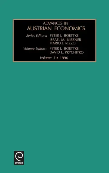 Cover of Advances in Austrian Economics