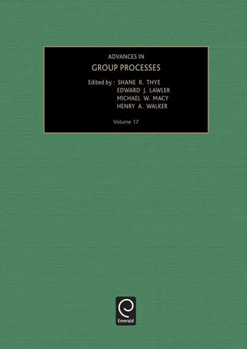 Cover of Advances in Group Processes