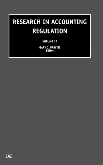 Cover of Research in Accounting Regulation