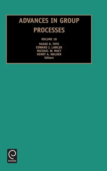 Cover of Advances in Group Processes