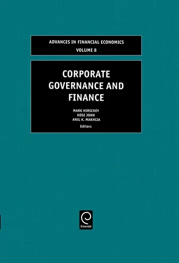 Cover of Corporate Governance and Finance